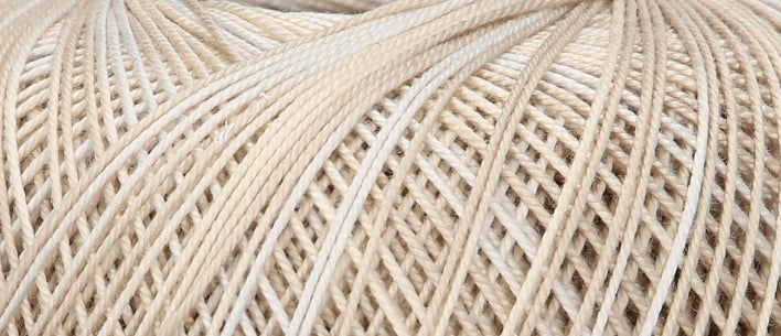 Ball of Puppets Eldorado variegated cotton crochet yarn in natural
