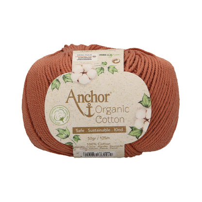 Ball of earth brown Anchor Organic Cotton yarn