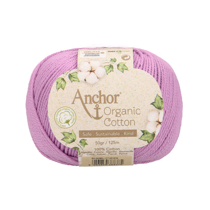 Ball of orchid Anchor Organic Cotton yarn
