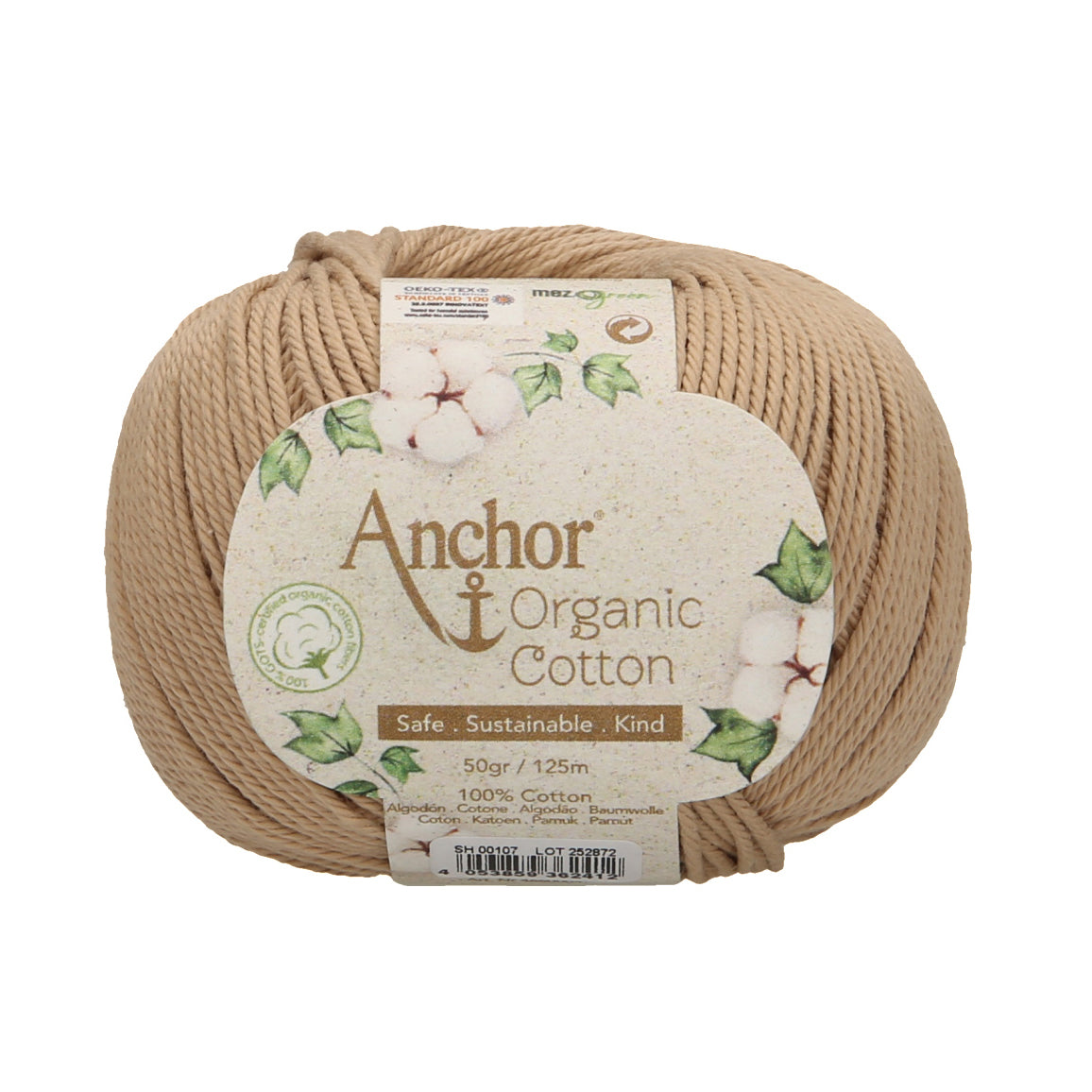 Ball of pebble stone Anchor Organic Cotton yarn