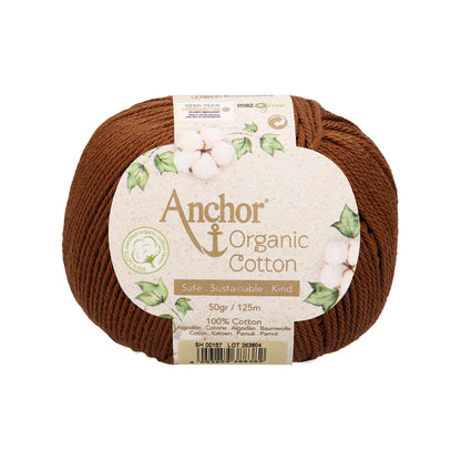 Ball of chestnut Anchor Organic Cotton yarn