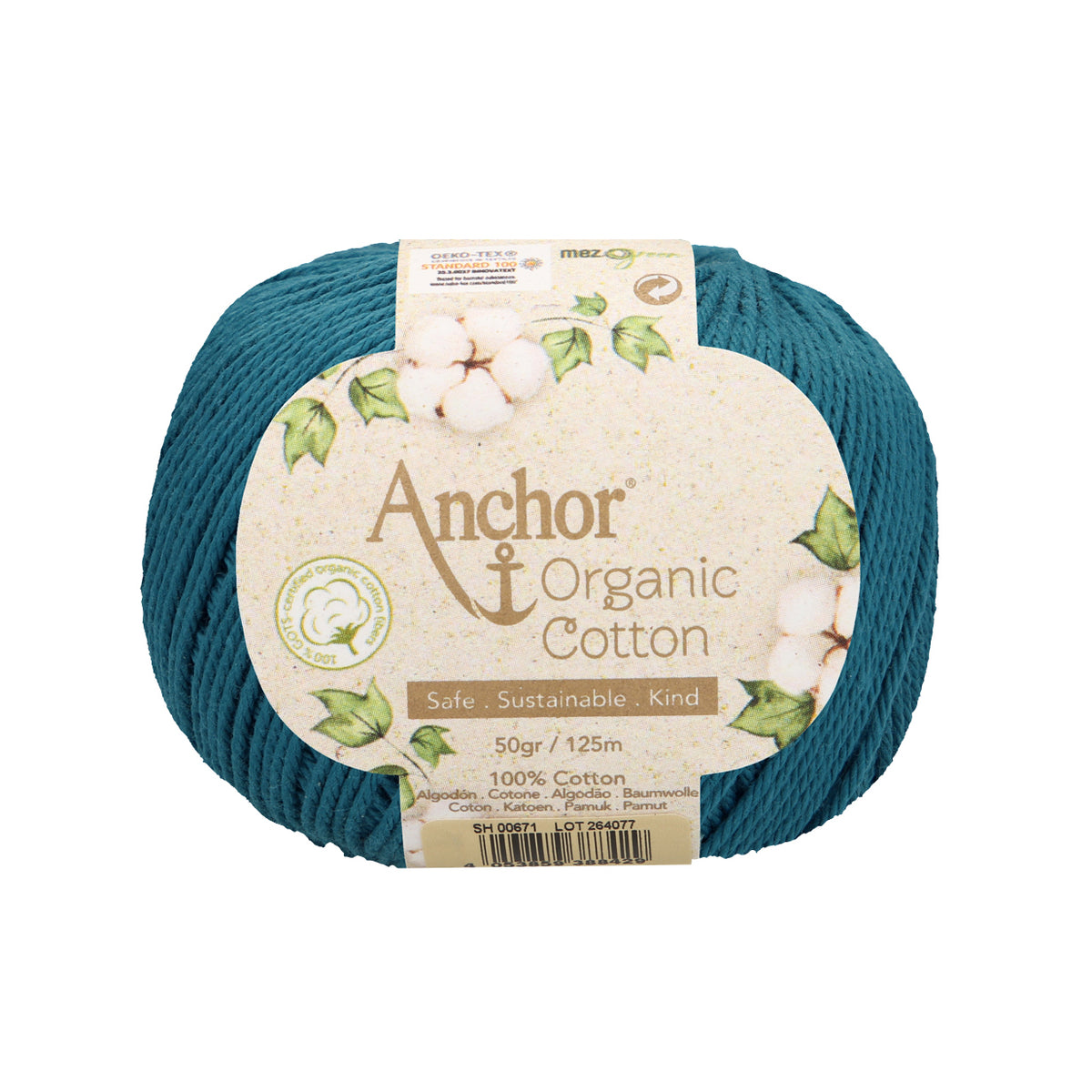 Ball of lagoon Anchor Organic Cotton yarn