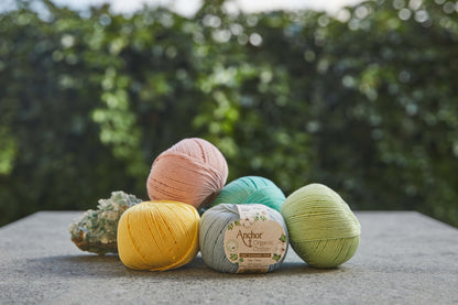 Ball of green mint Anchor Organic Cotton yarn