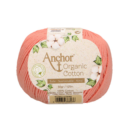 Ball of salmon Anchor Organic Cotton yarn