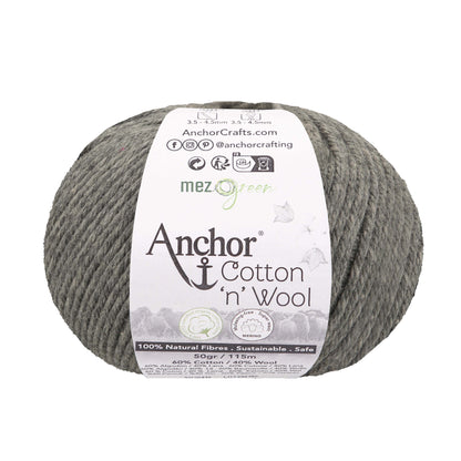 Ball of onyx Anchor Cotton 'n' Wool 4 ply yarn