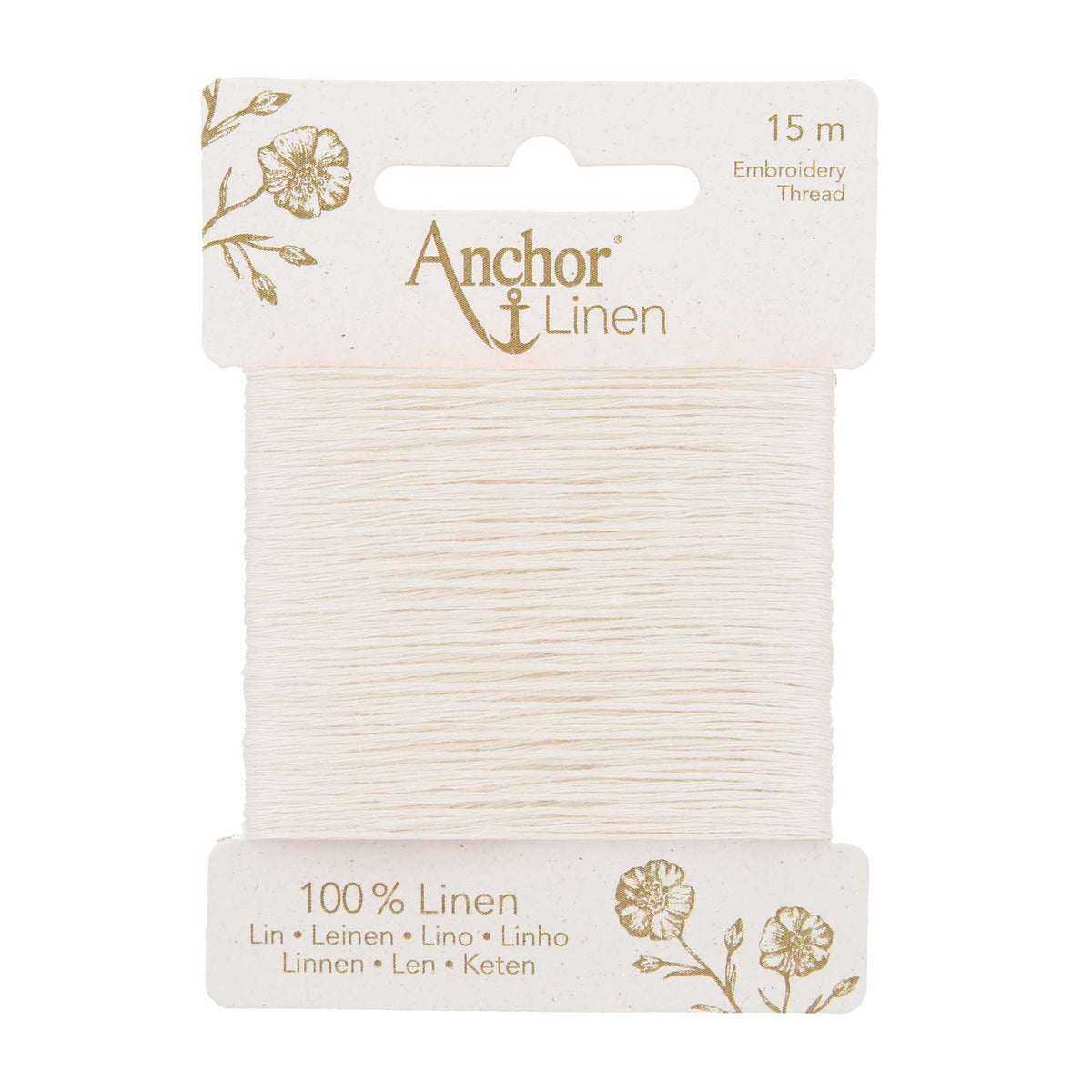 Card of Anchor linen embroidery thread in Snowdrop