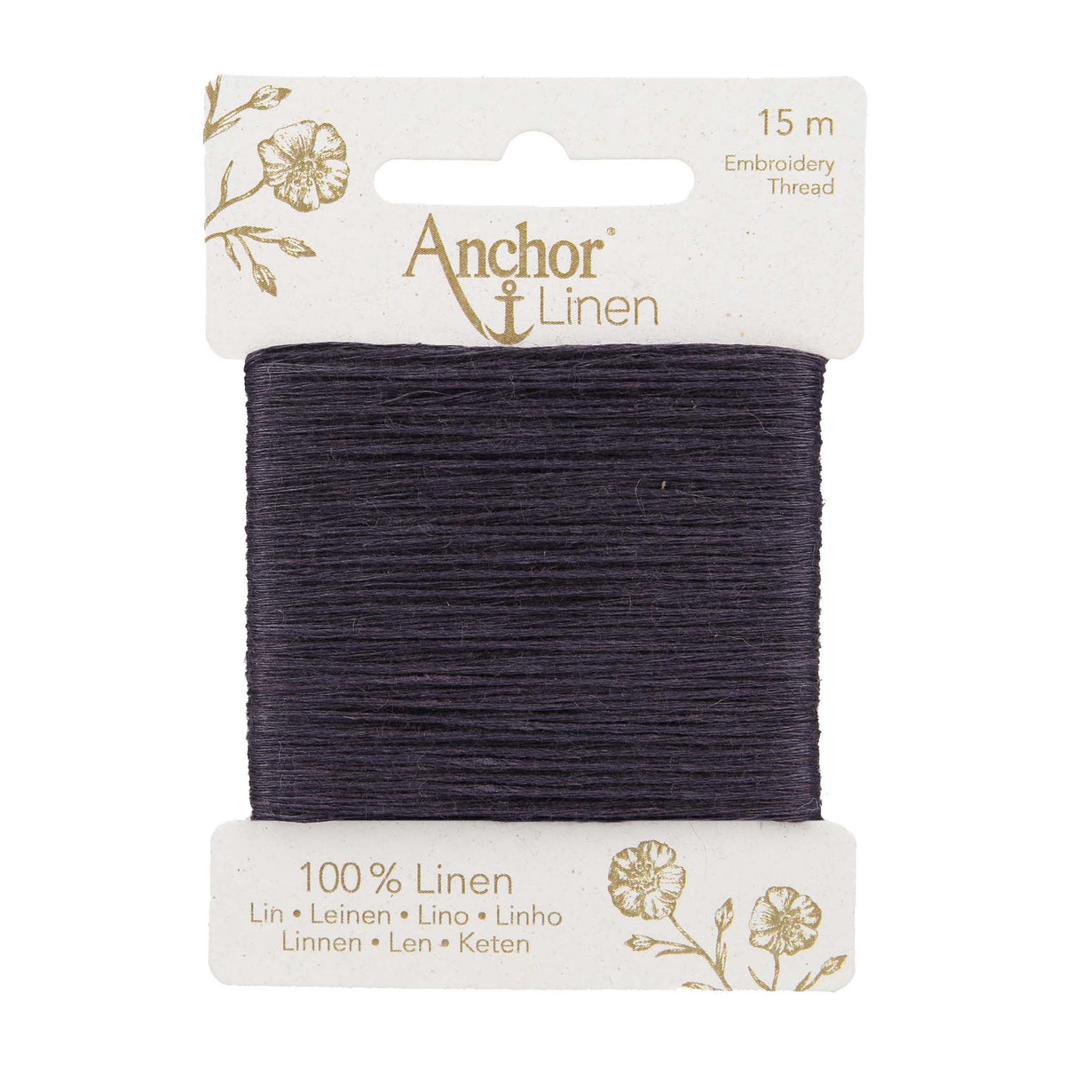 Card of Anchor linen embroidery thread in Charcoal