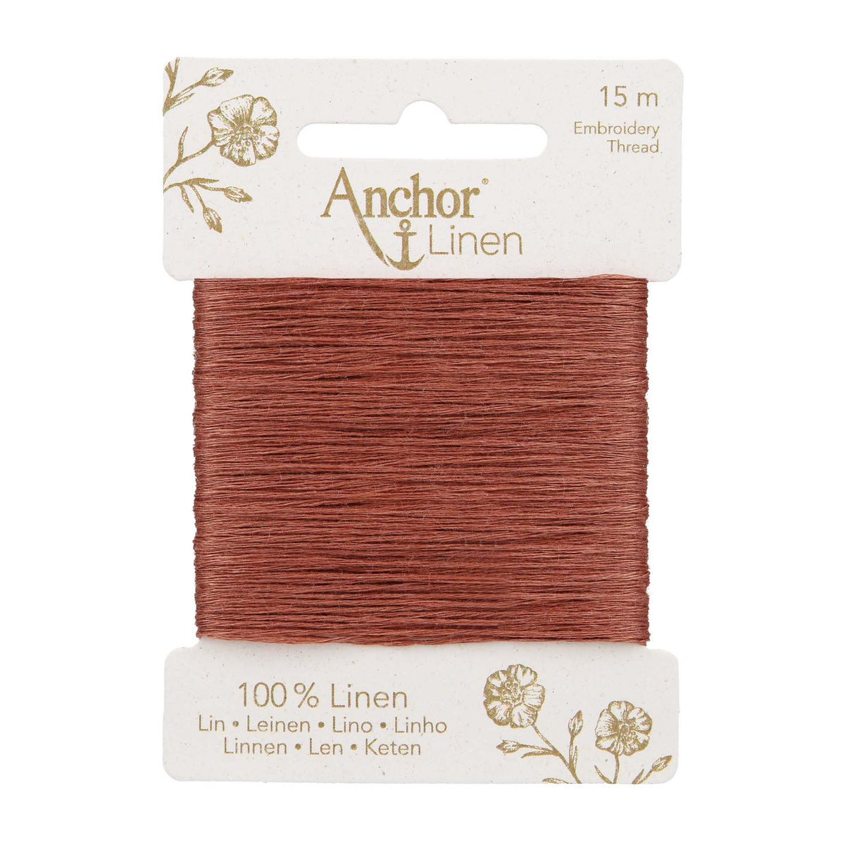 Card of Anchor linen embroidery thread in Hazelnut