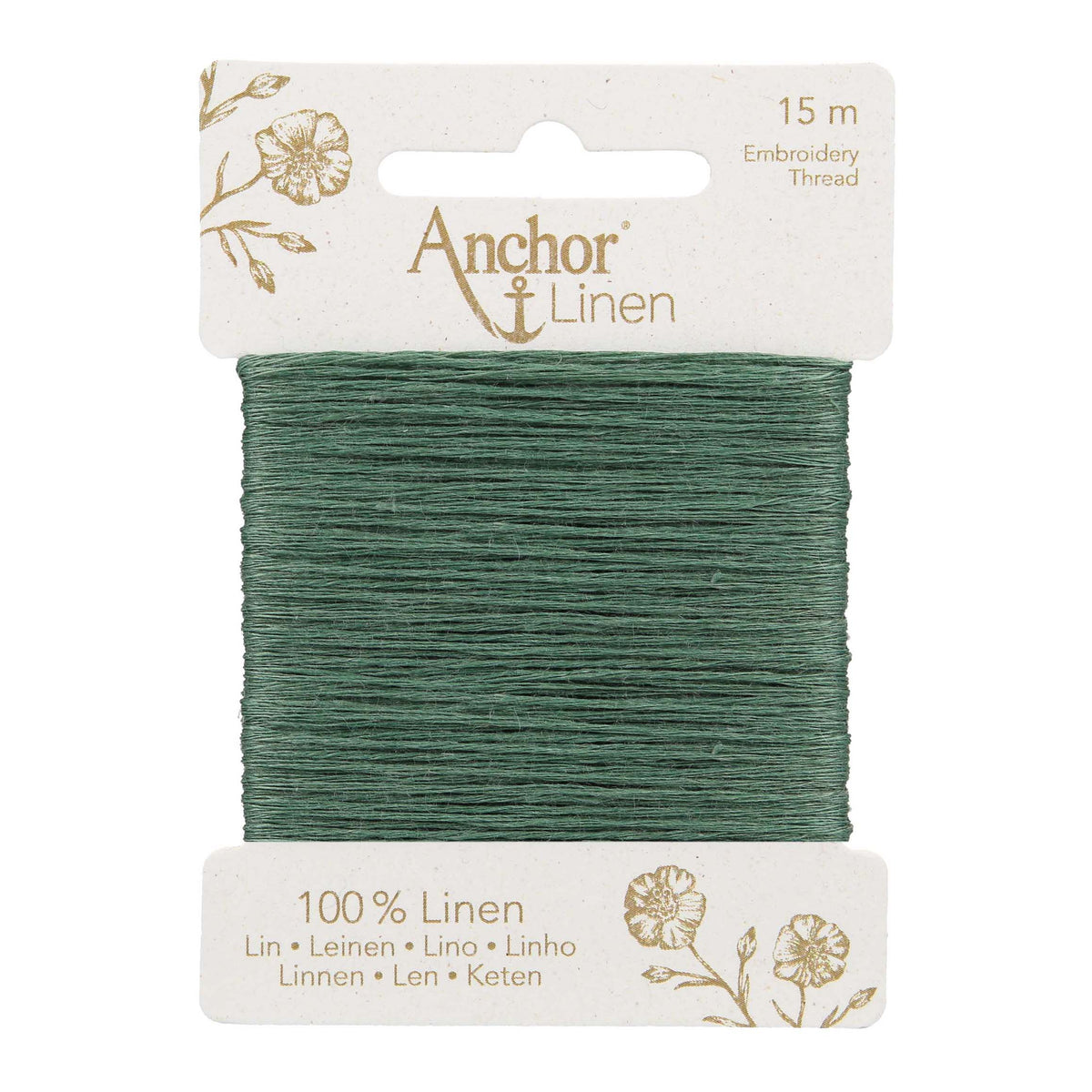 Card of Anchor linen embroidery thread in Jade