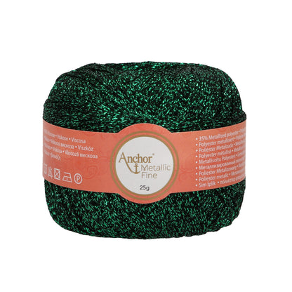 Ball of green Anchor Metallic Fine crochet yarn