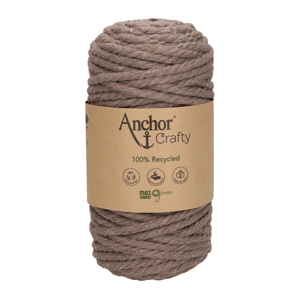 Ball of Anchor Crafty twisted rope yarn in cinnamon