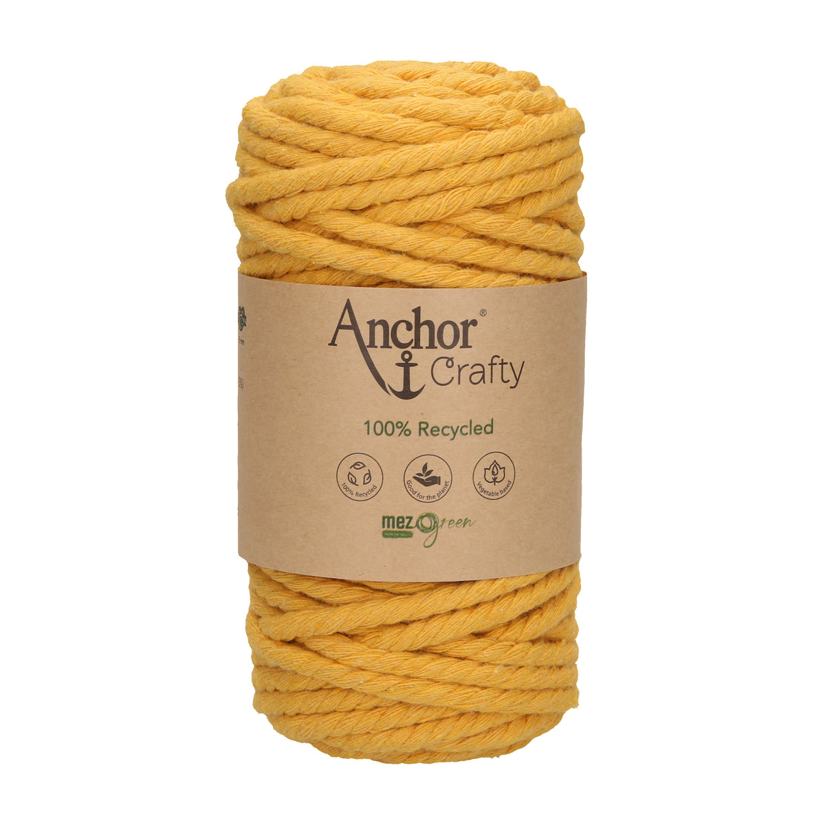 Ball of Anchor Crafty twisted 5mm cord in Mustard
