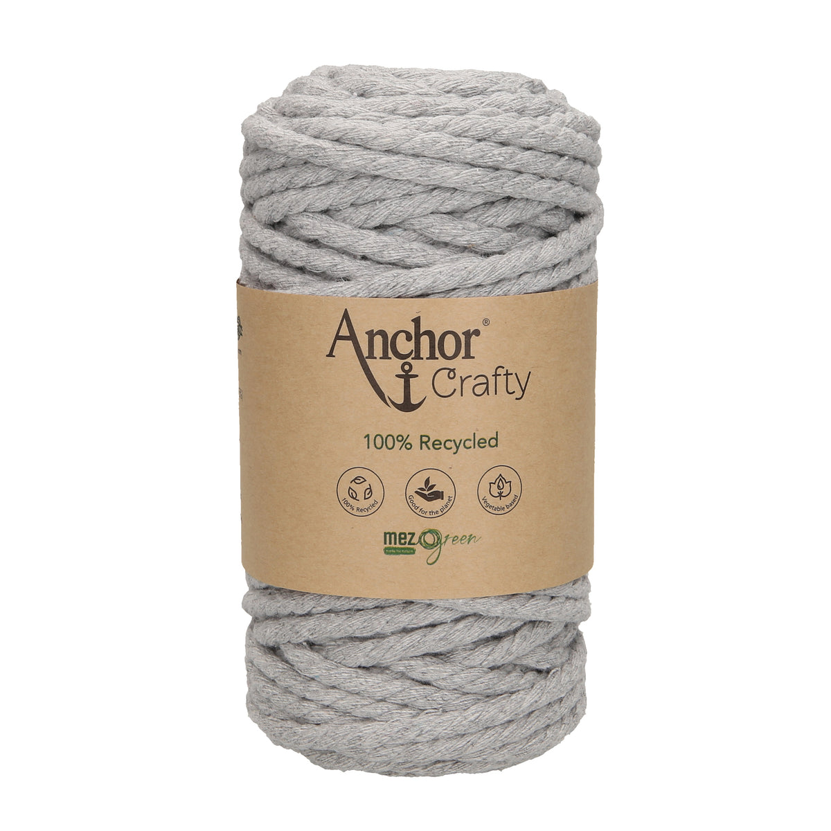 Ball of Anchor Crafty twisted rope yarn in ash