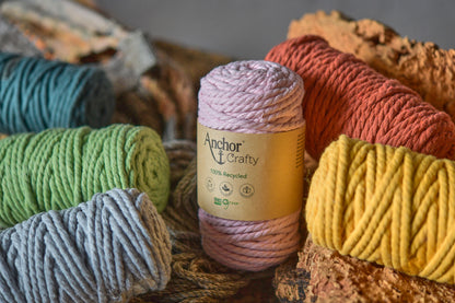Ball of Anchor Crafty twisted rope yarn in lagoon