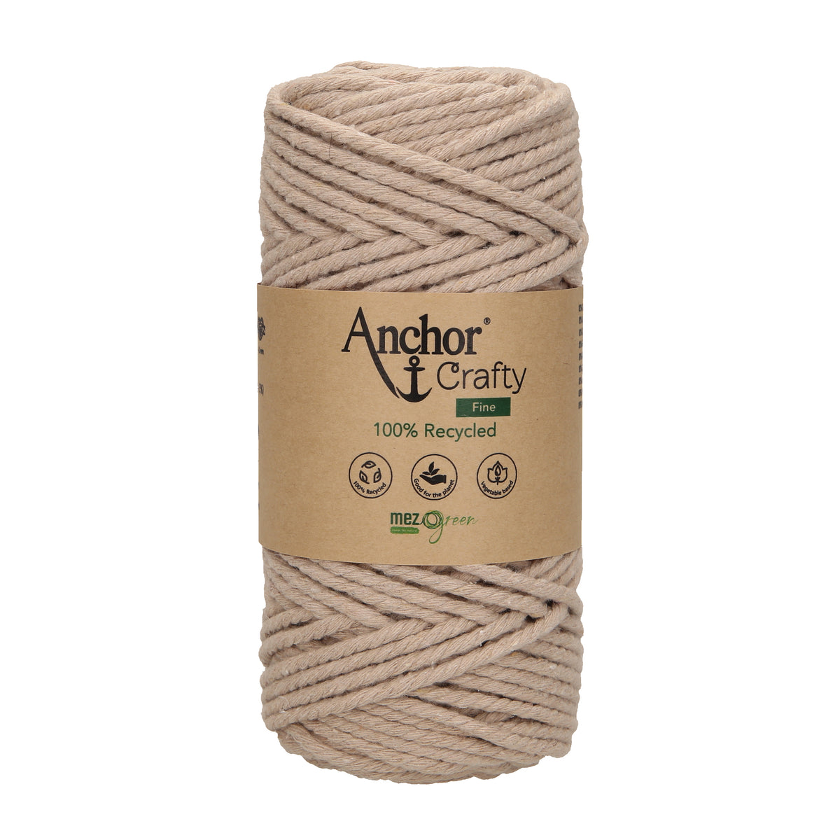 Ball of Anchor Crafty Fine twisted 3mm cord in Pearl