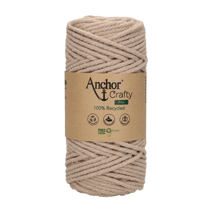Ball of Anchor Crafty Fine twisted 3mm cord in Pearl