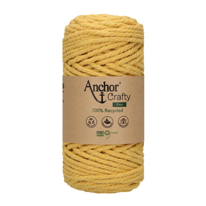 Ball of Anchor Crafty Fine twisted 3mm cord in Mustard