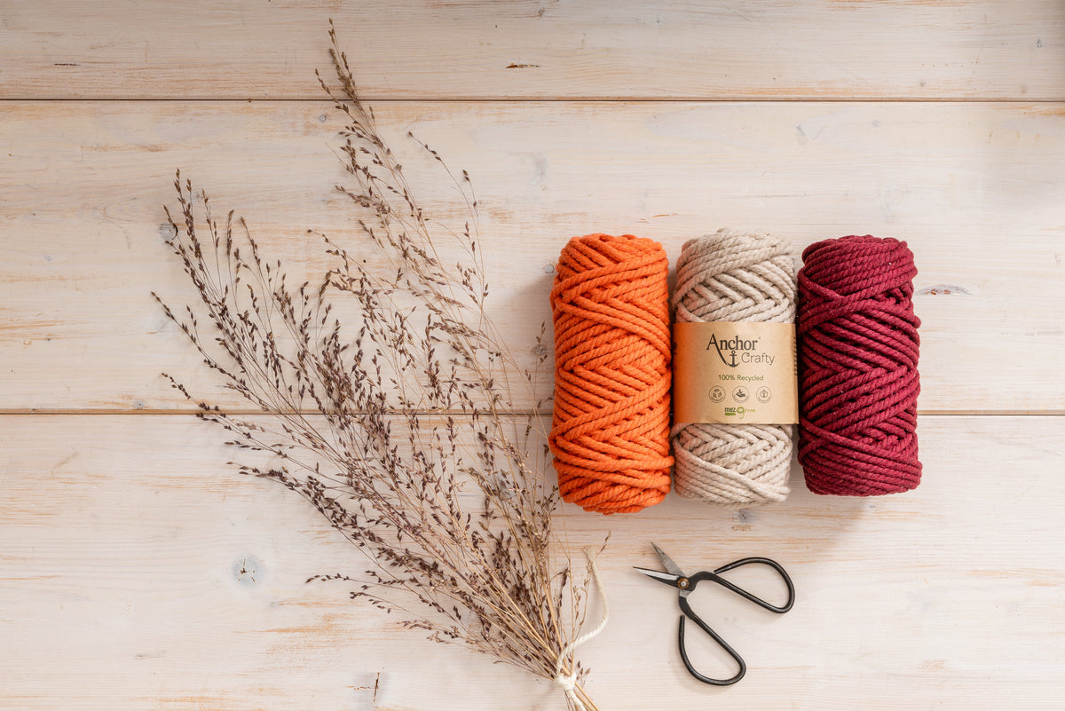 Ball of Anchor Crafty Fine twisted 3mm cord in Mango