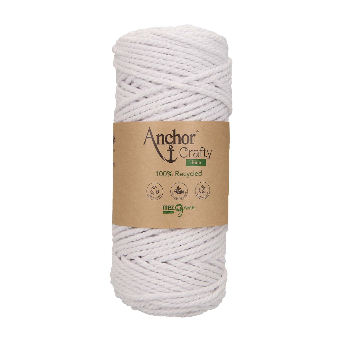 Ball of Anchor Crafty Fine twisted 3mm cord in Snow