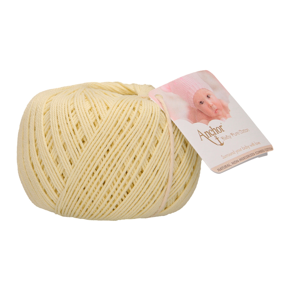 Ball of Anchor Baby Pure Cotton 4 ply yarn in Off White