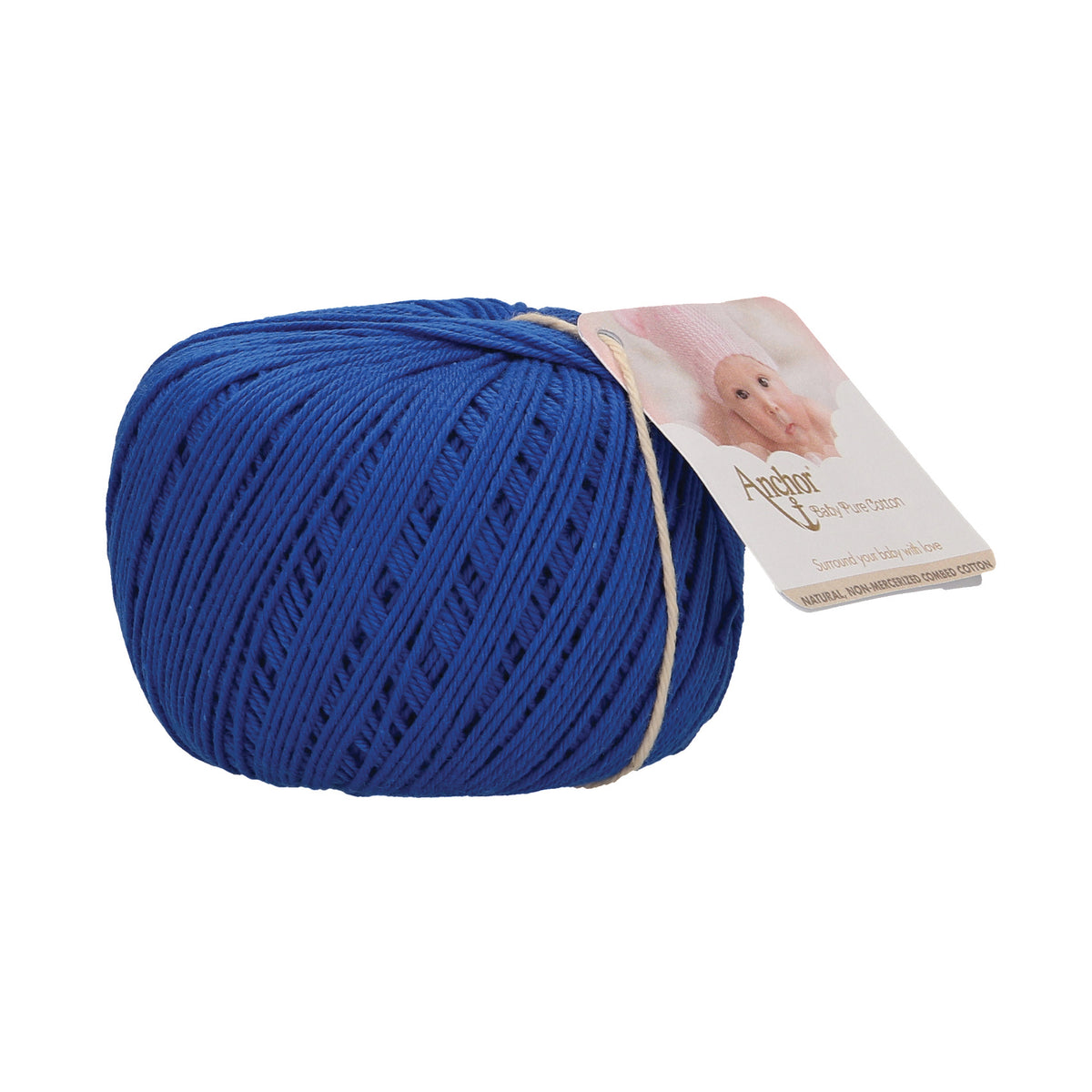 Ball of Anchor Baby Pure Cotton 4 ply yarn in Marine Blue