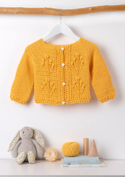 Ball of Anchor Baby Pure Cotton 4 ply yarn in Lemon Yellow
