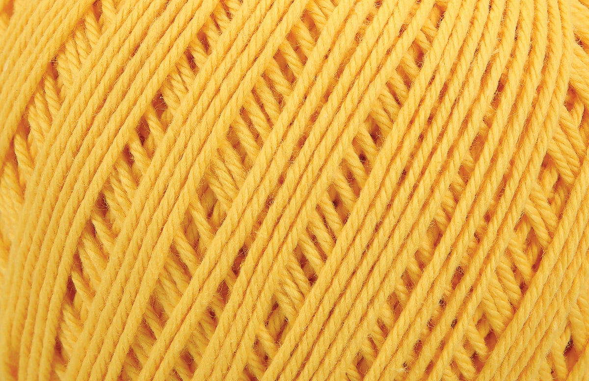 Ball of Anchor Baby Pure Cotton 4 ply yarn in Lemon Yellow