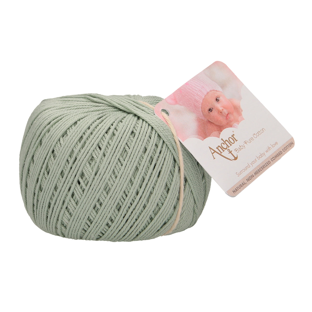 Ball of Anchor Baby Pure Cotton 4 ply yarn in Grey