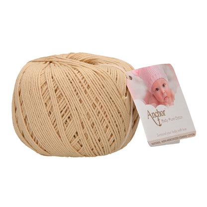 Ball of Anchor Baby Pure Cotton 4 ply yarn in Stone