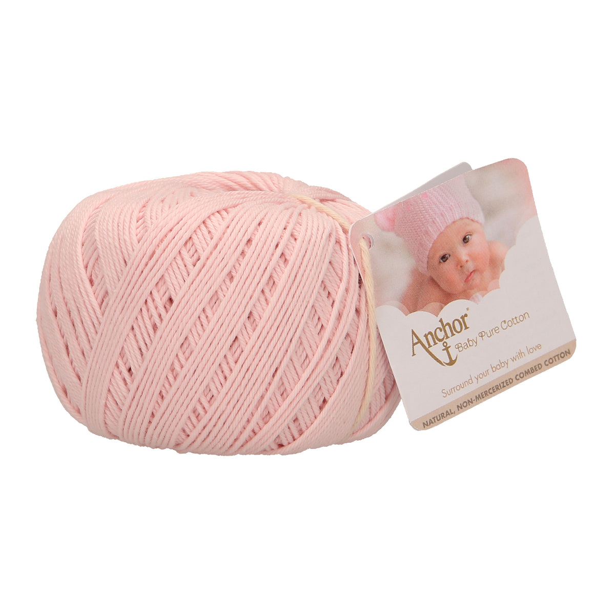 Ball of Anchor Baby Pure Cotton 4 ply yarn in Cottonwool
