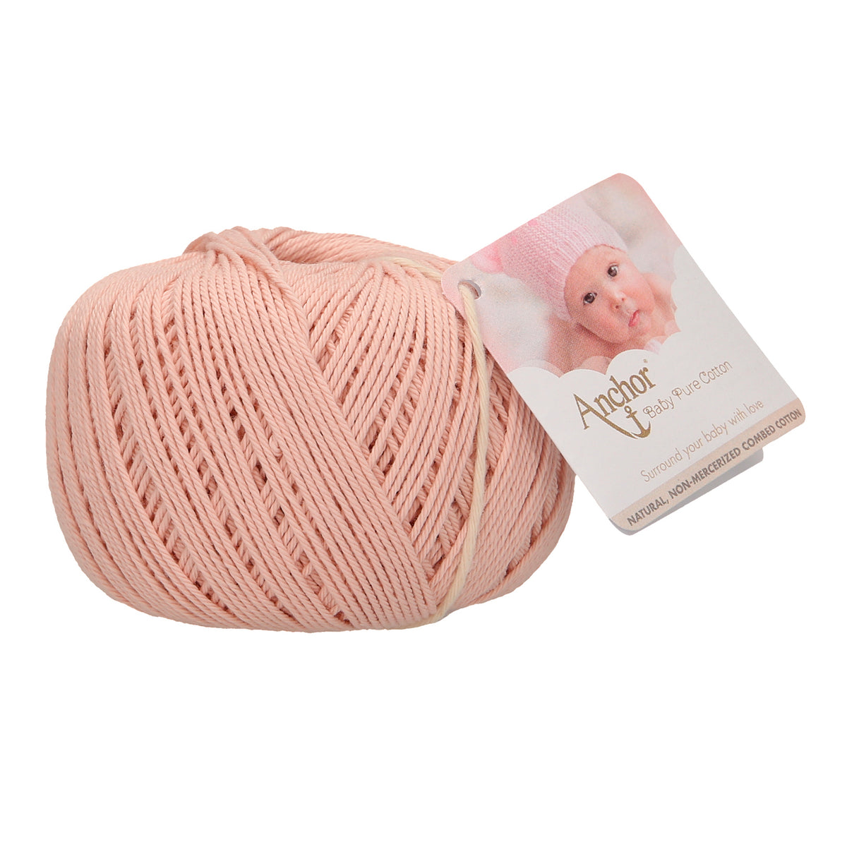 Ball of Anchor Baby Pure Cotton 4 ply yarn in Shell