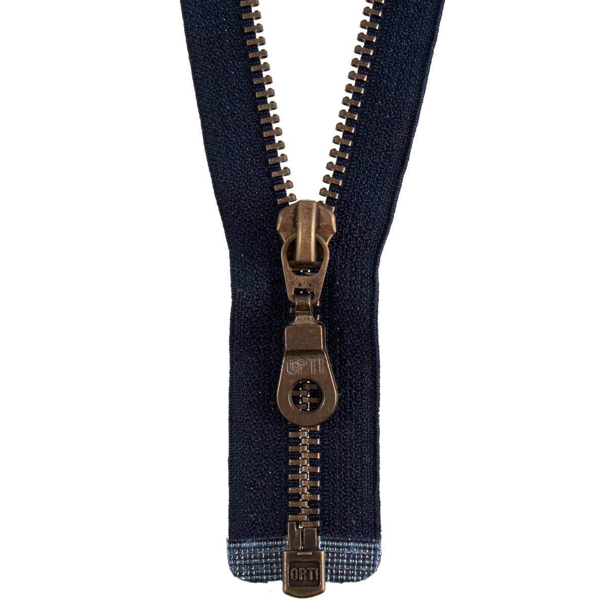 Opti Antique Gold Metal Open End Zip 45cm - 7696.0045