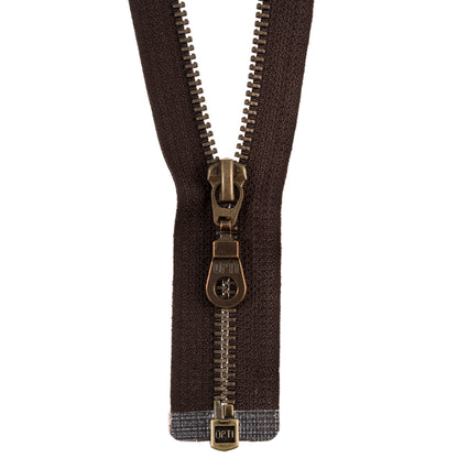 Opti Antique Gold Metal Open End Zip 45cm - 8975.0045