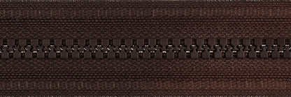 Dark Brown open end zip with chunky plastic teeth