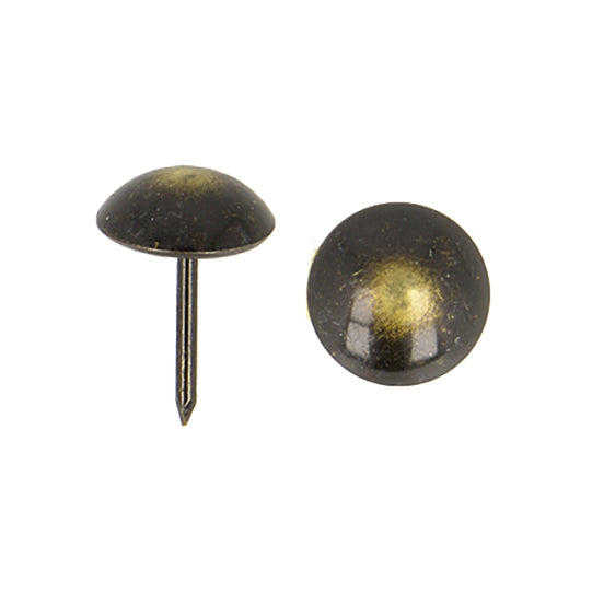 Pack of black and brass metal upholstery nails