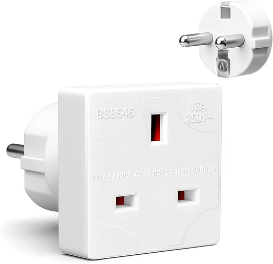 UK to EU power plug adapter compatible with Singer machine foot controls and power leads