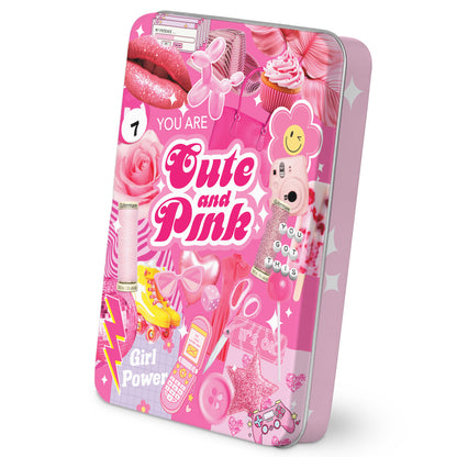 Pink Gutermann thread tin with spools of Sew-All thread