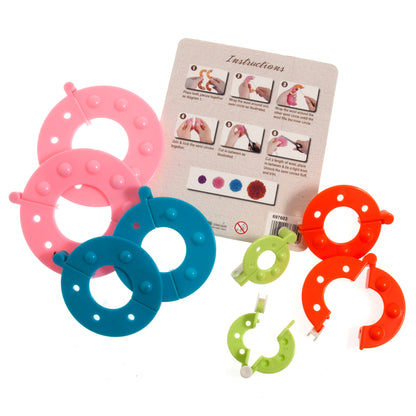Set of four pom pom makers in different sizes