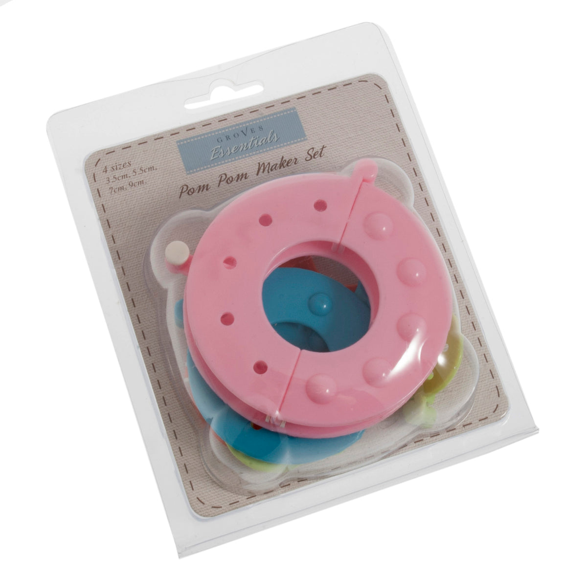 Set of four pom pom makers in different sizes