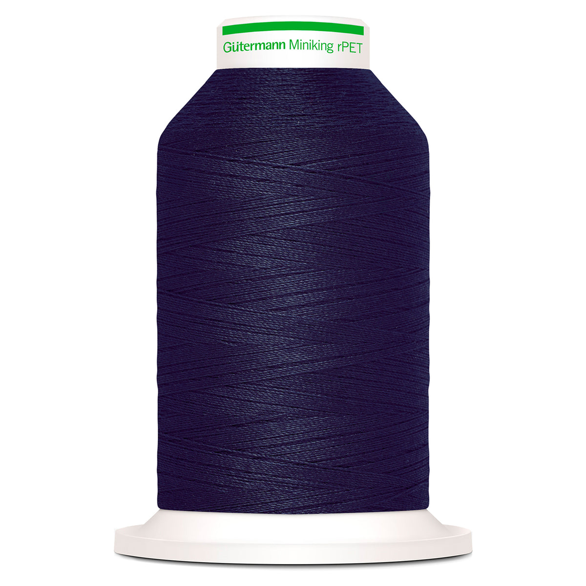 Spool of navy Gutermann Miniking recycled overlocker thread