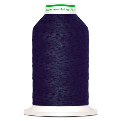 Spool of navy Gutermann Miniking recycled overlocker thread