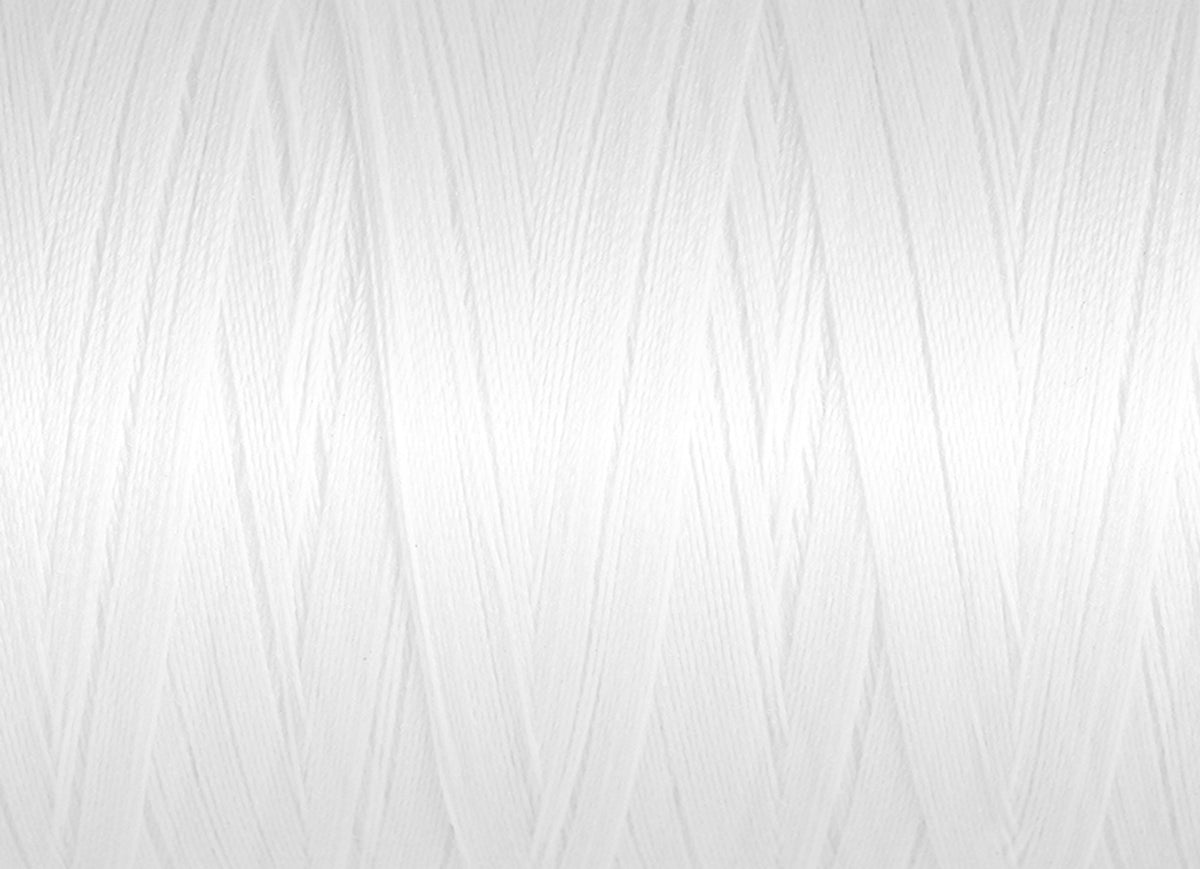 Spool of white Gutermann Miniking recycled overlocker thread