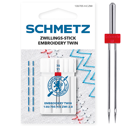 Schmetz embroidery twin machine needle in its case