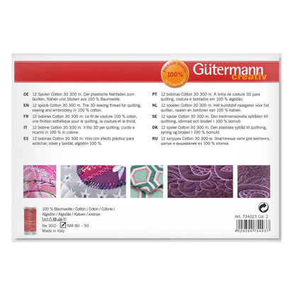 Gutermann Cotton Thread Set No.30 - 12 x 300m (Colour Assortment 2)