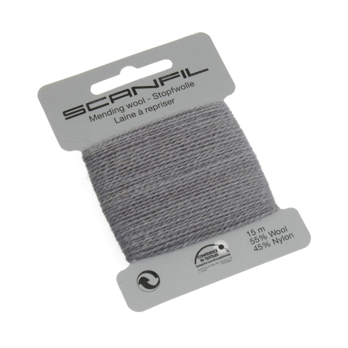 Medium Grey Scanfil mending wool