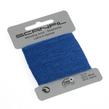 Card of Scanfil mending wool in royal