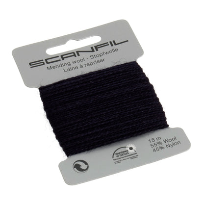 Card of Scanfil mending wool in navy