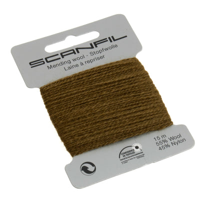 Card of Scanfil mending wool in olive