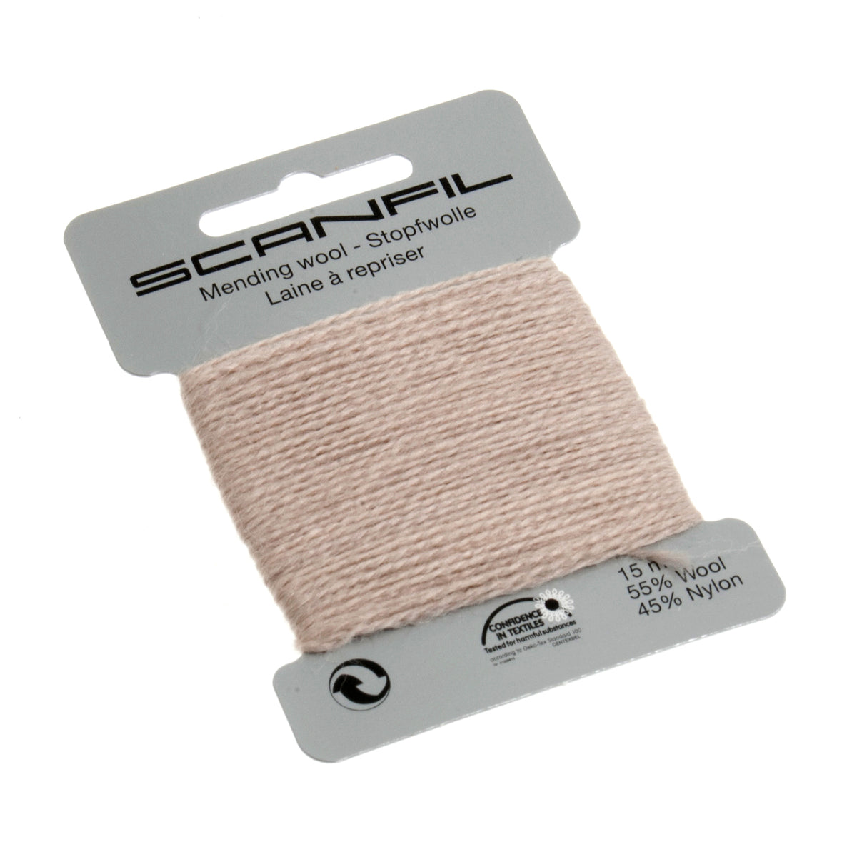 Card of Scanfil mending wool in stone