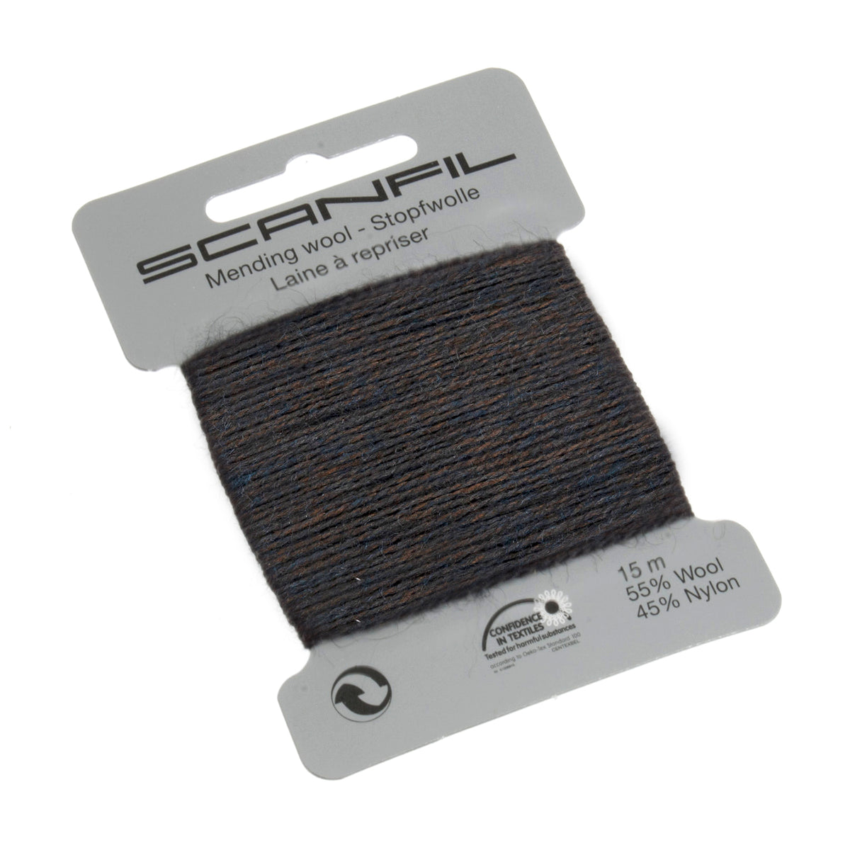 Card of Scanfil mending wool in urban chic